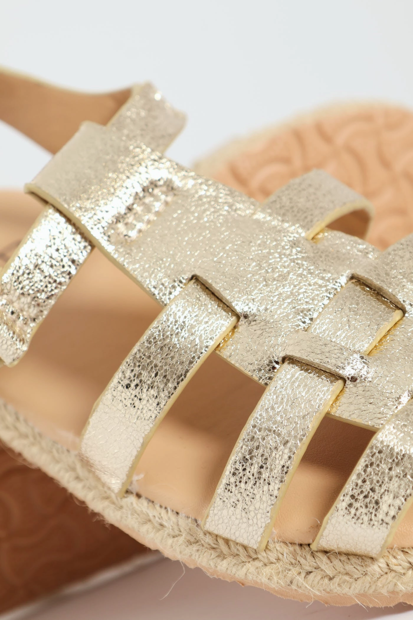 Pre-Girls Caged Espadrille Sandal - Gold