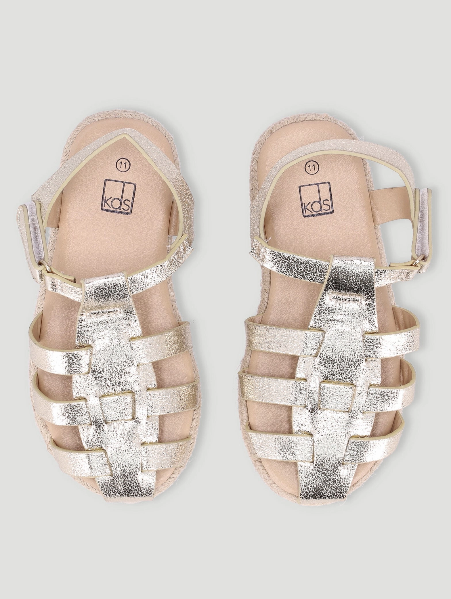 Pre-Girls Caged Espadrille Sandal - Gold
