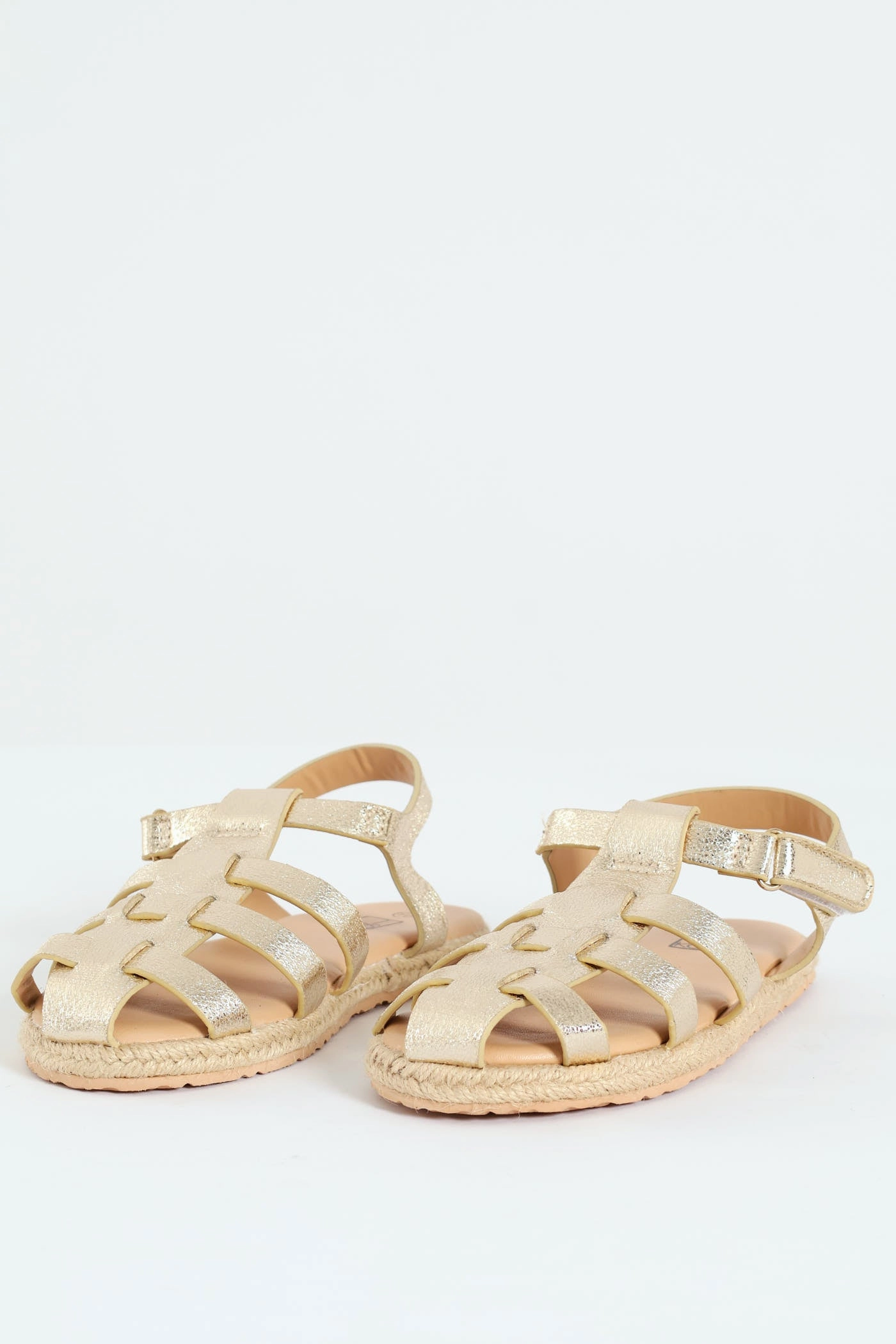 Pre-Girls Caged Espadrille Sandal - Gold