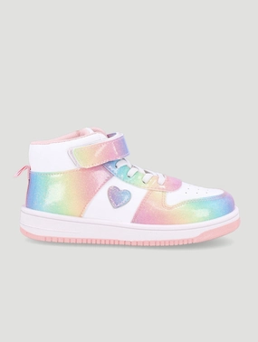 Pre-Girls Rainbow Glitter High-Top Sneaker