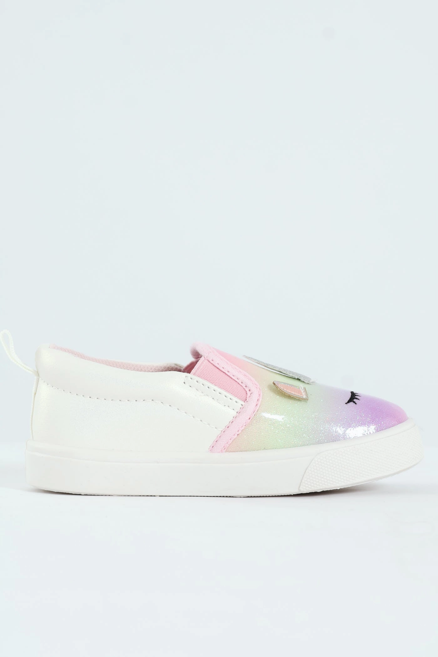 Pre-Girls Rainbow Glitter Slip On Sneaker
