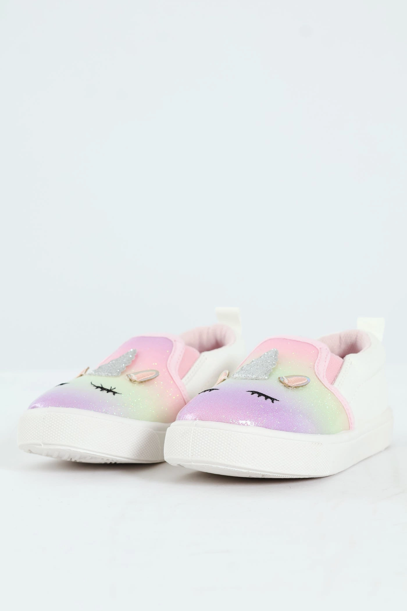 Pre-Girls Rainbow Glitter Slip On Sneaker