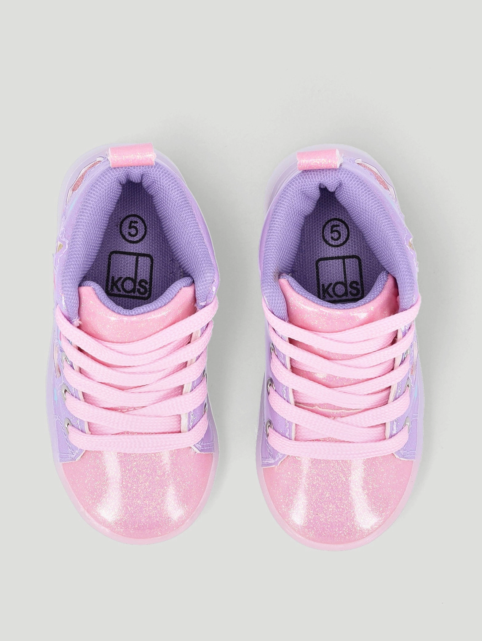 Pre-Girls Star Light Up High-Top Sneaker - Lilac
