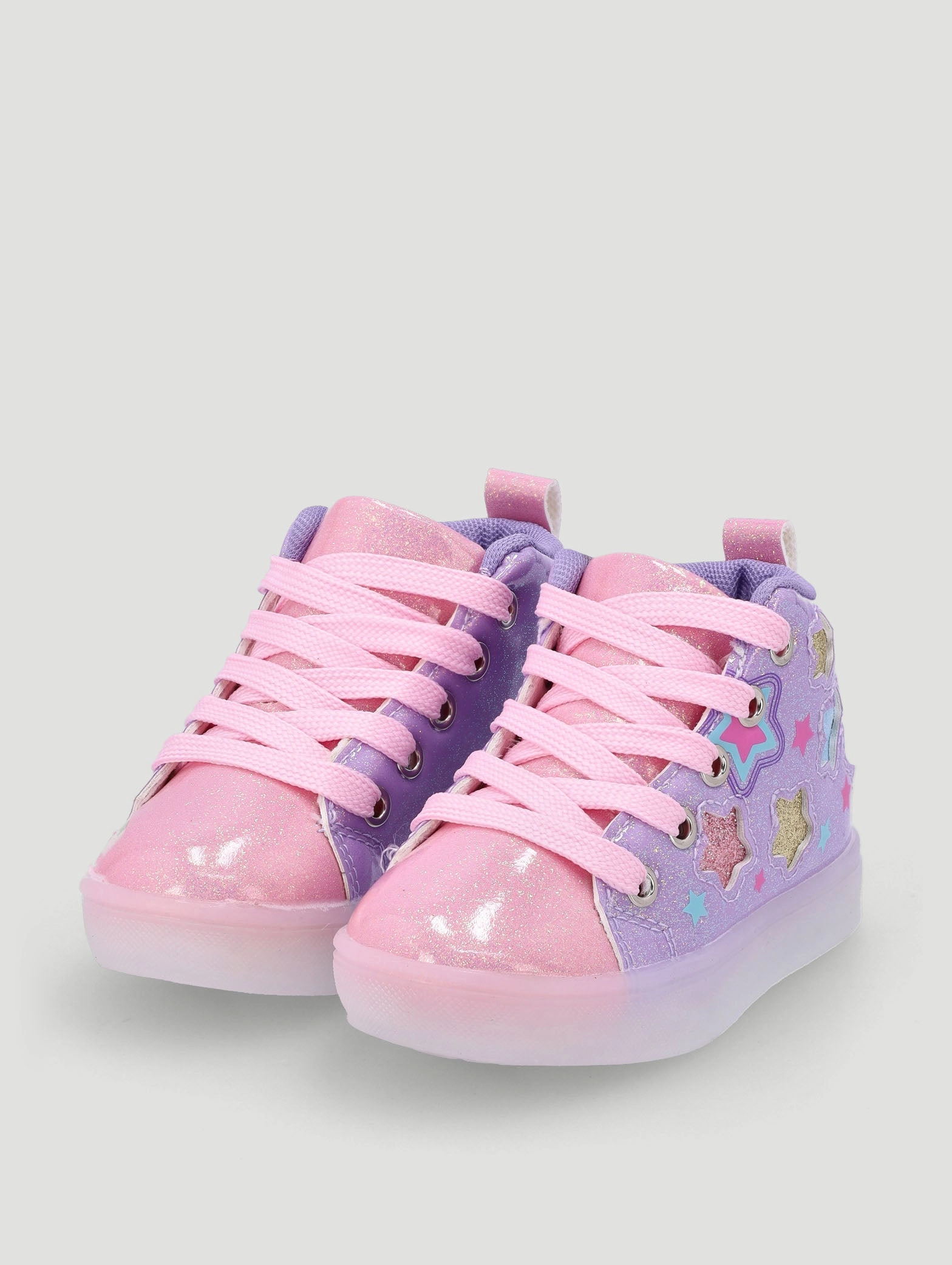 Pre-Girls Star Light Up High-Top Sneaker - Lilac
