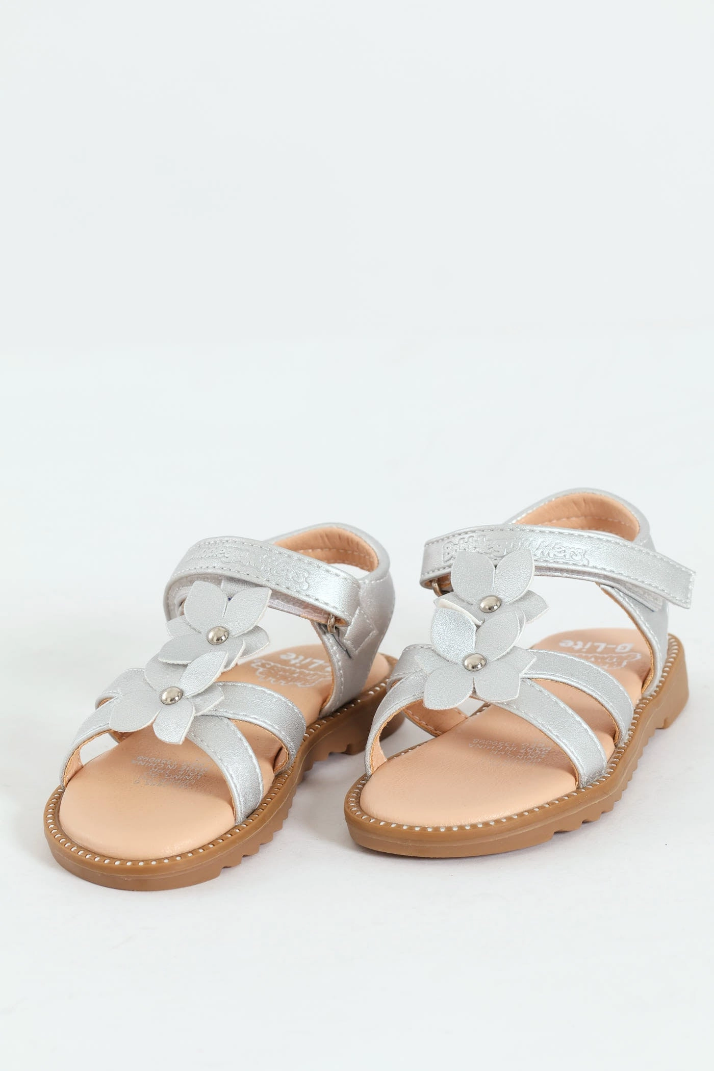 Pre-Girls Strappy Flat Sandal - Silver