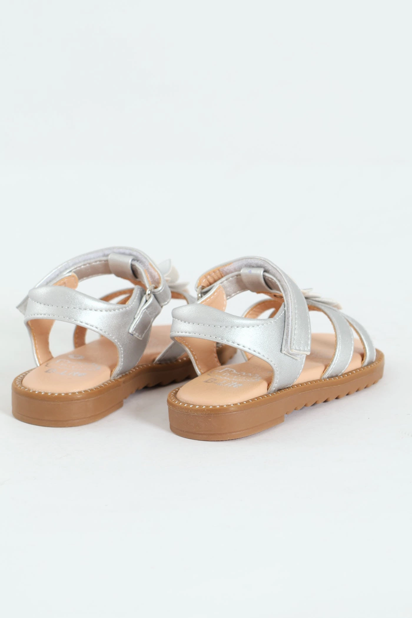 Pre-Girls Strappy Flat Sandal - Silver