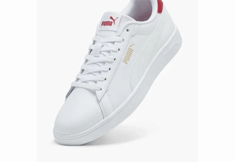PUMA MEN'S SMASH 3.0 WHITE/RED SHOES