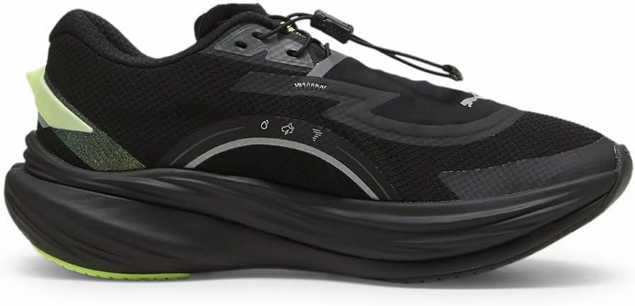 PUMA Womens Deviate Nitro 3 WTR  Running Shoes Neutral Shoe Galactic Gray/Black/Fizzy Apple - Dark Grey