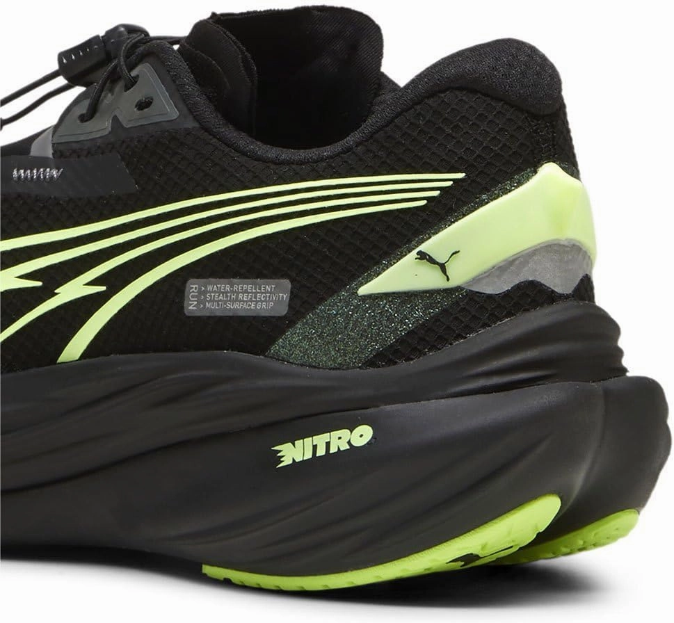 PUMA Womens Deviate Nitro 3 WTR  Running Shoes Neutral Shoe Galactic Gray/Black/Fizzy Apple - Dark Grey