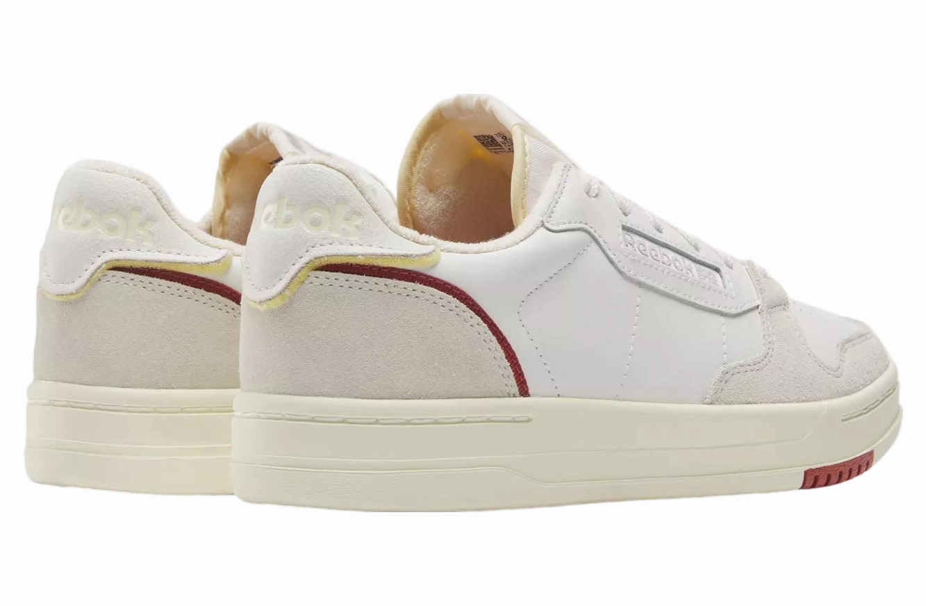 REEBOK MEN'S COURT CHALK/RED SNEAKER SHOES