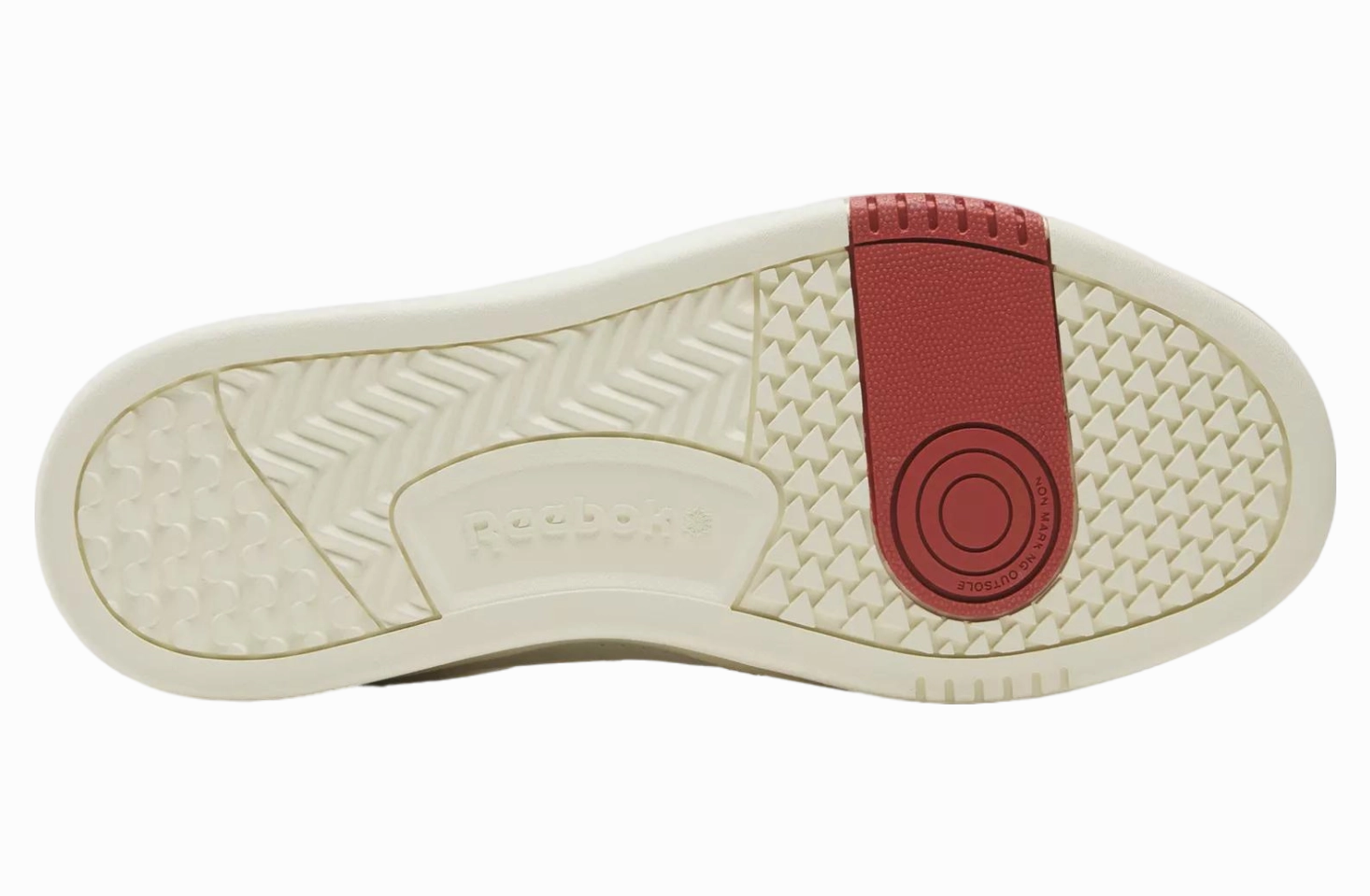 REEBOK MEN'S COURT CHALK/RED SNEAKER SHOES