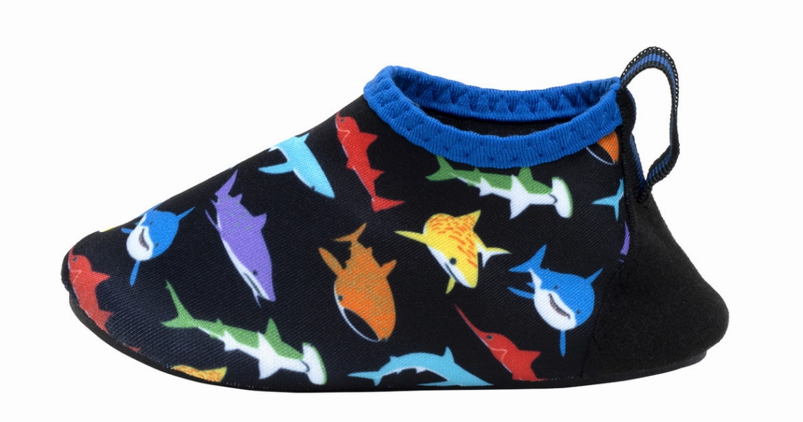 Robeez Aqua Shoes Black Multi Sharks