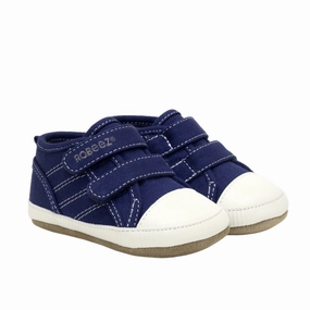 Robeez Joey Navy Leather Outsole Size 6-9m