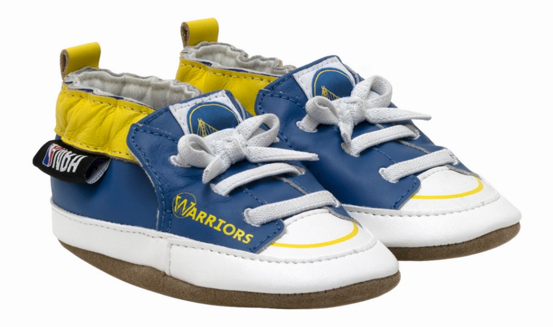 Robeez NBA Team Warriors Logo Soft Soles in Blue Size 0-6m
