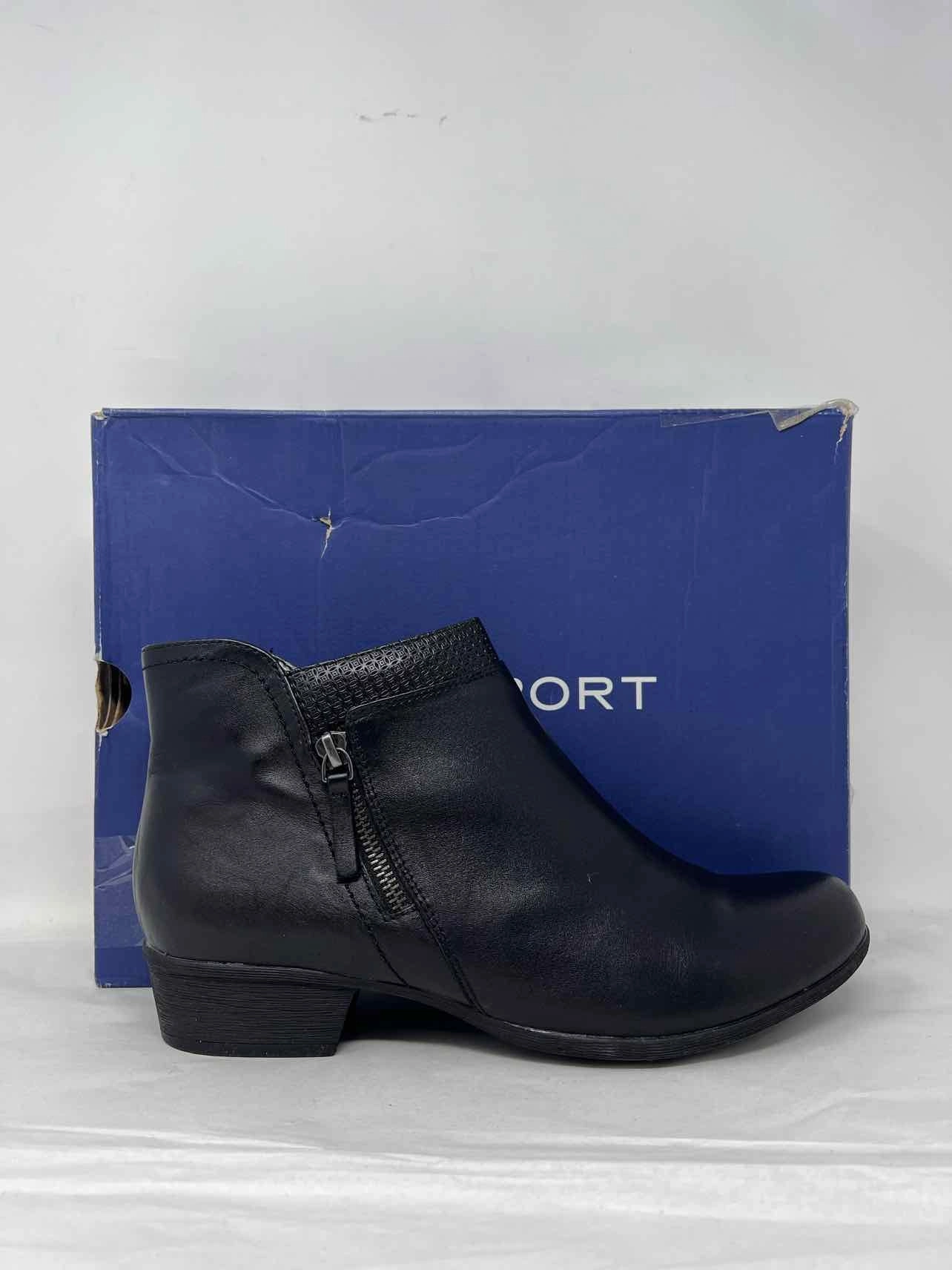 Rockport Size 11 Black Cut-outs Leather Shoes Ankle Boots