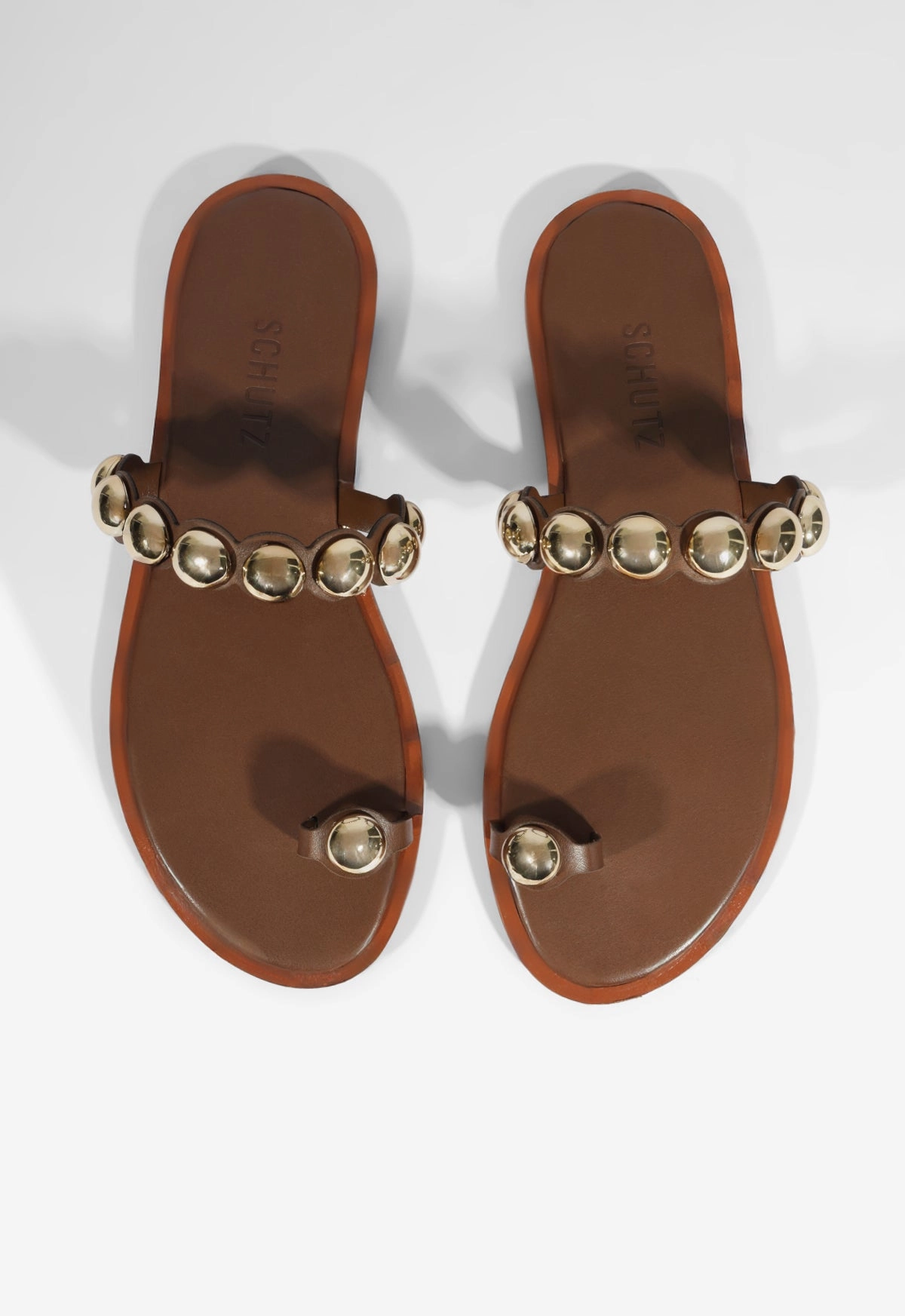 Romy Brown Leather Flat Sandal