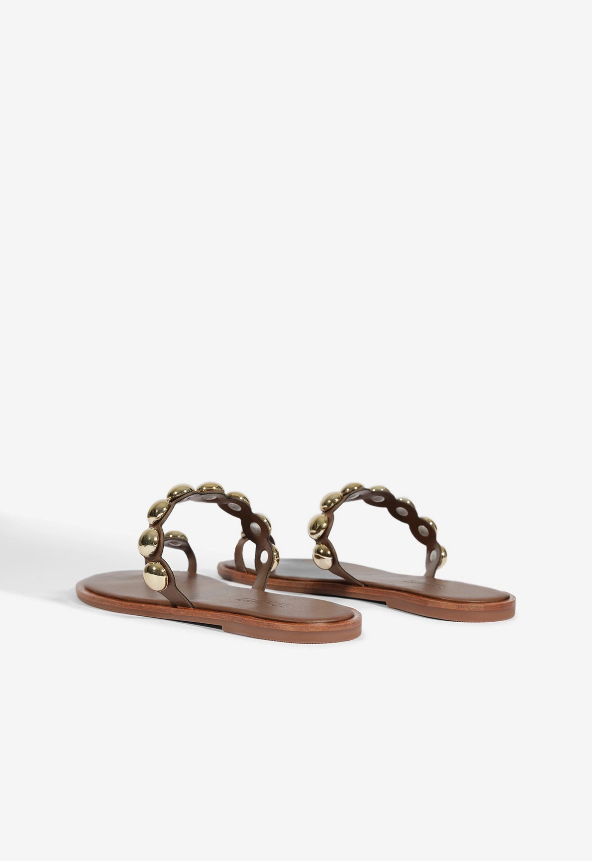 Romy Brown Leather Flat Sandal