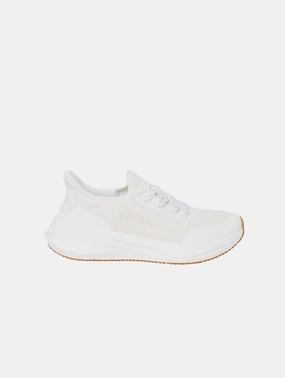 Runners Men's Hemp Leather Trainers | Pearl White