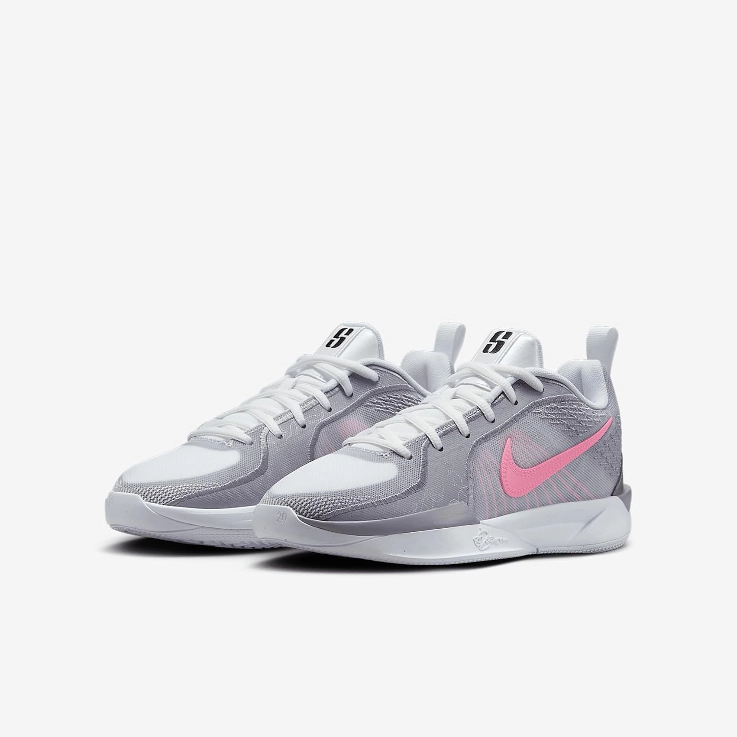 Sabrina 2 "Court Vision Big Kids' Basketball Shoes (FQ7376-101, White/Cement Grey/Black/Pinksicle)