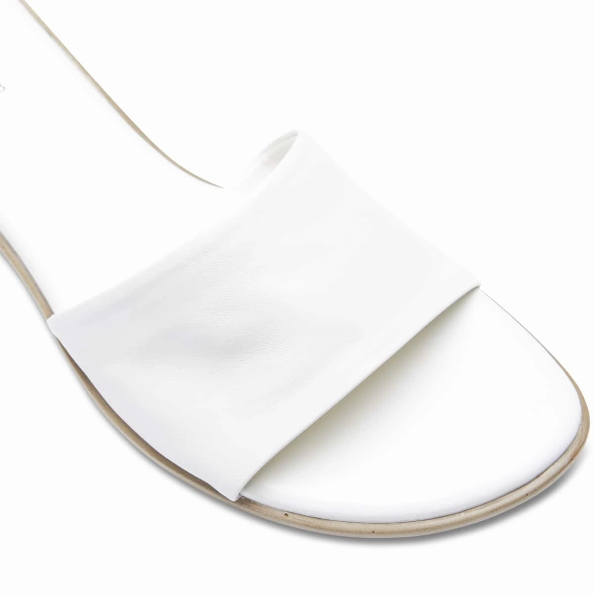 Saga Slide in White Leather