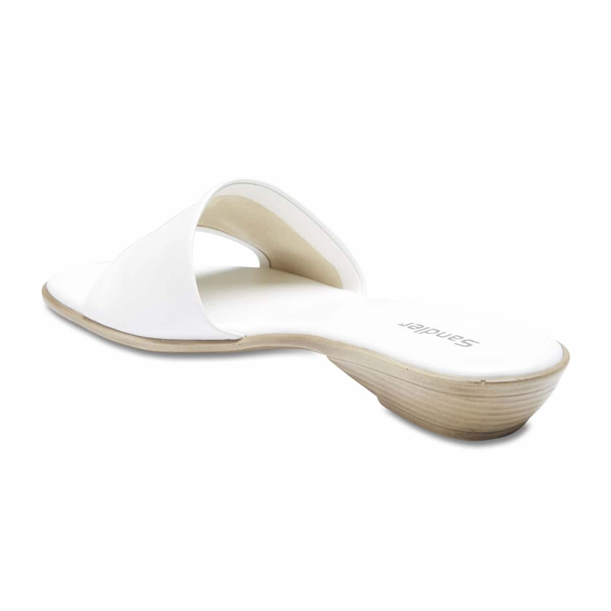 Saga Slide in White Leather