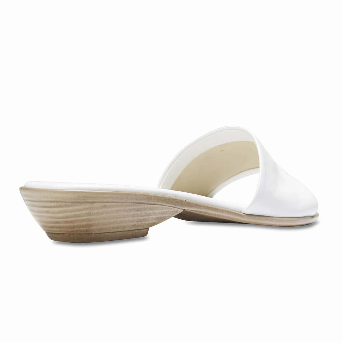 Saga Slide in White Leather
