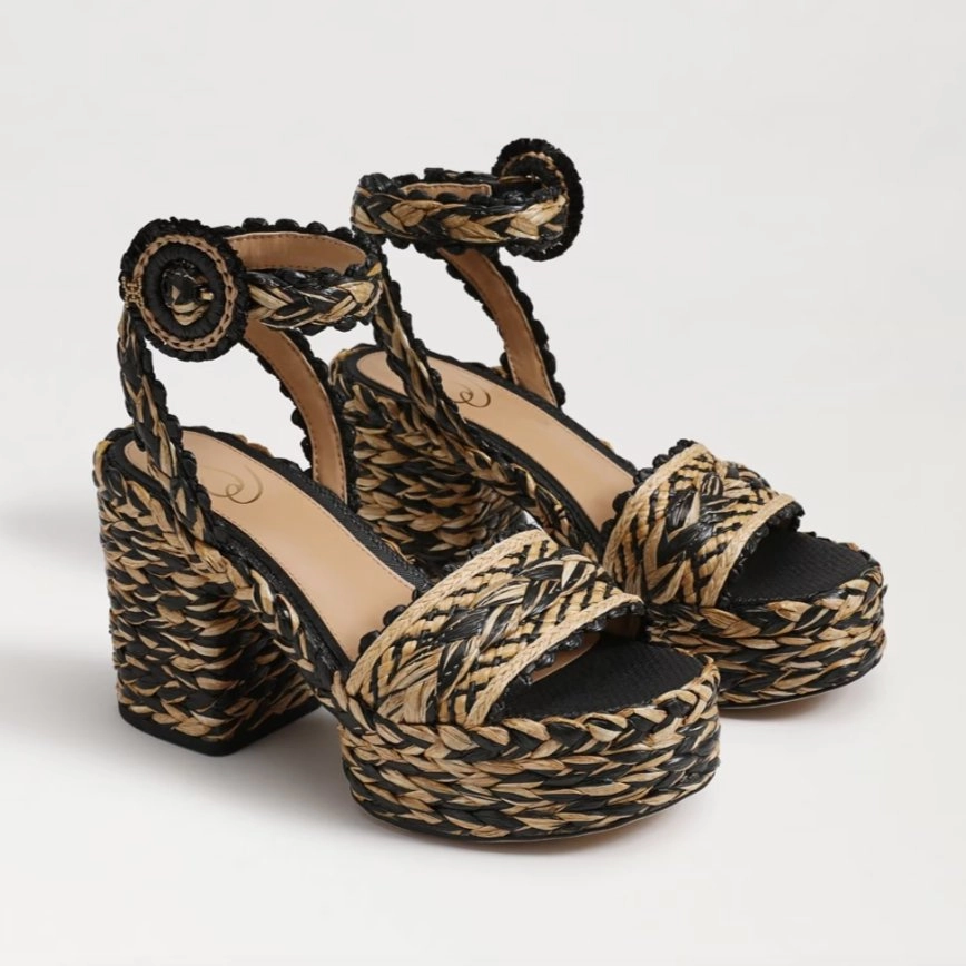 Sam Edelman: Iliana in Black & Natural Raffia