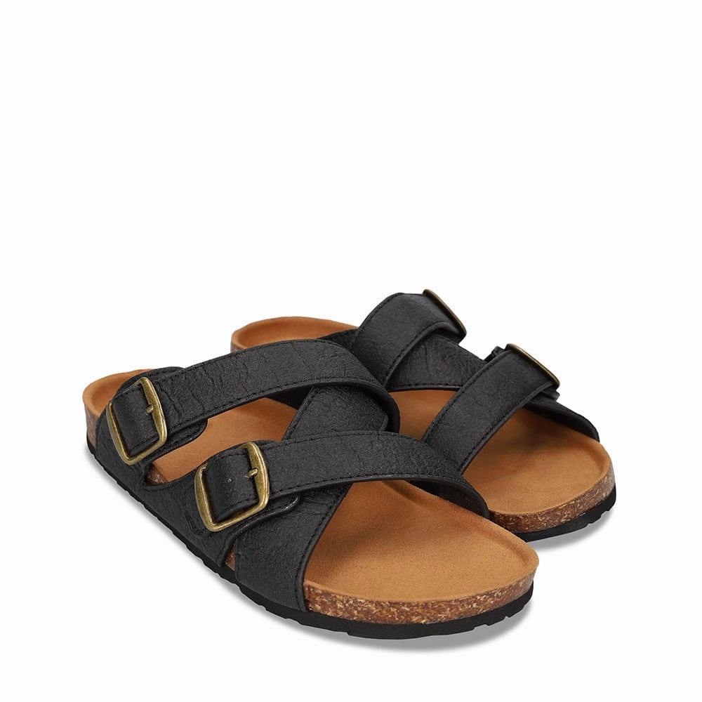 Samet Unisex Piatex Vegan Leather Sandals | Black