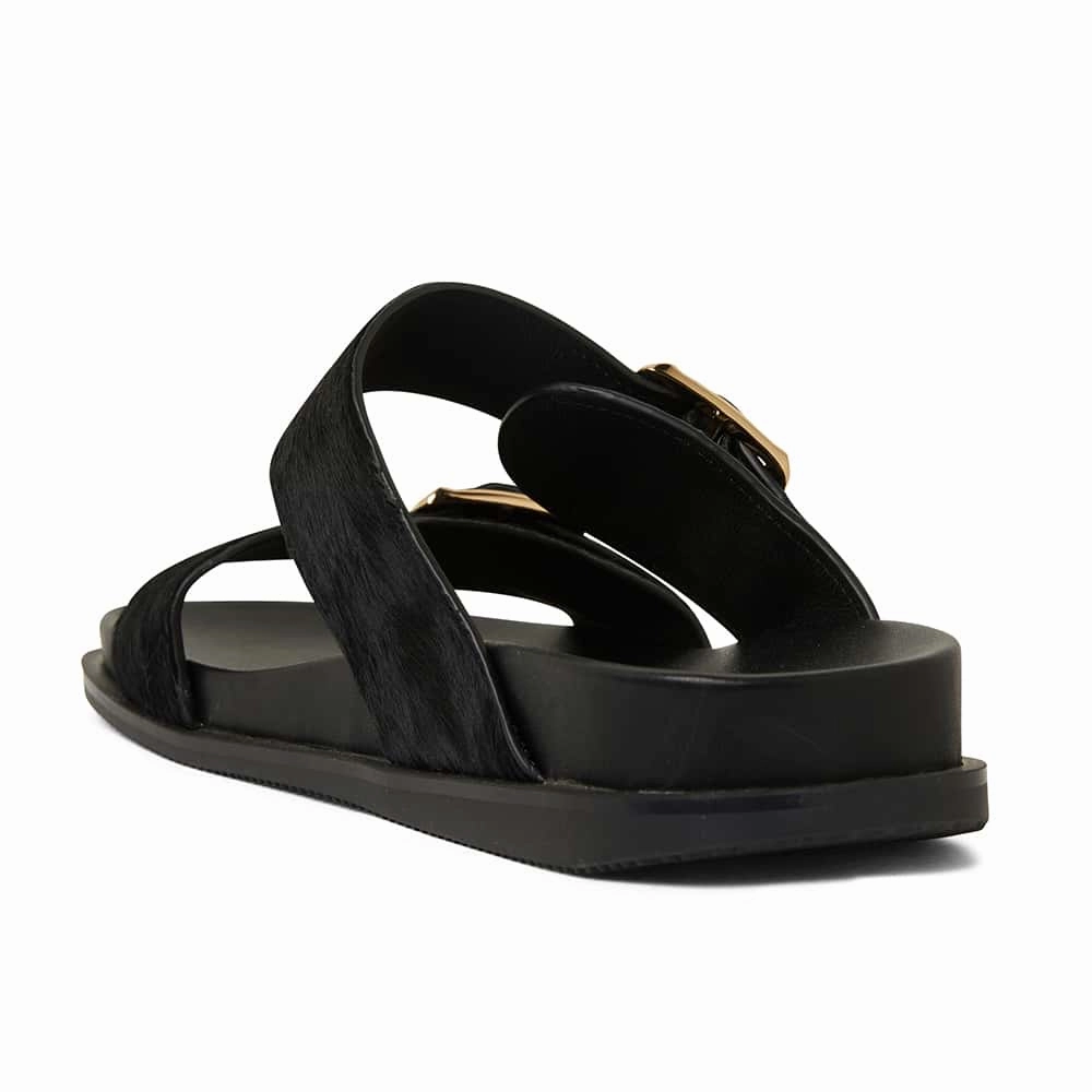 Sarina Slide in Black Pony Pony Hair