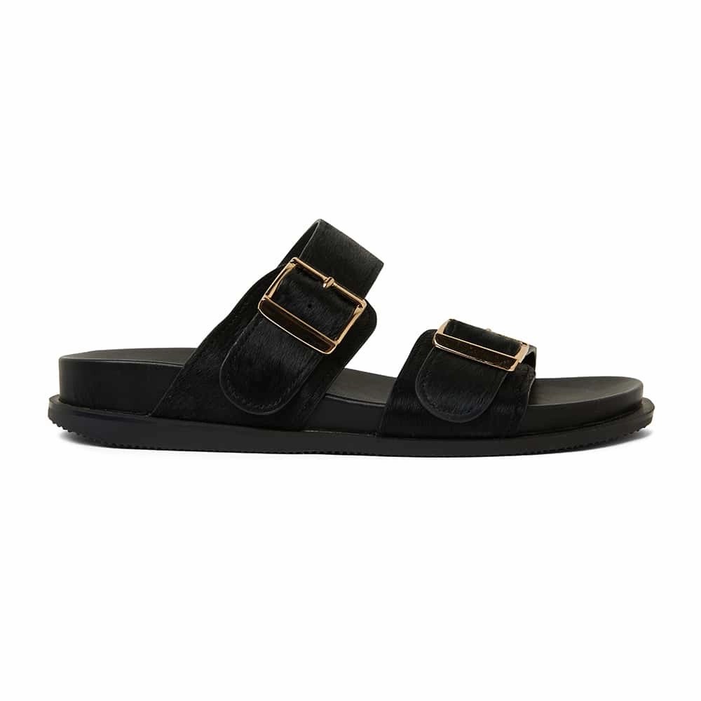 Sarina Slide in Black Pony Pony Hair