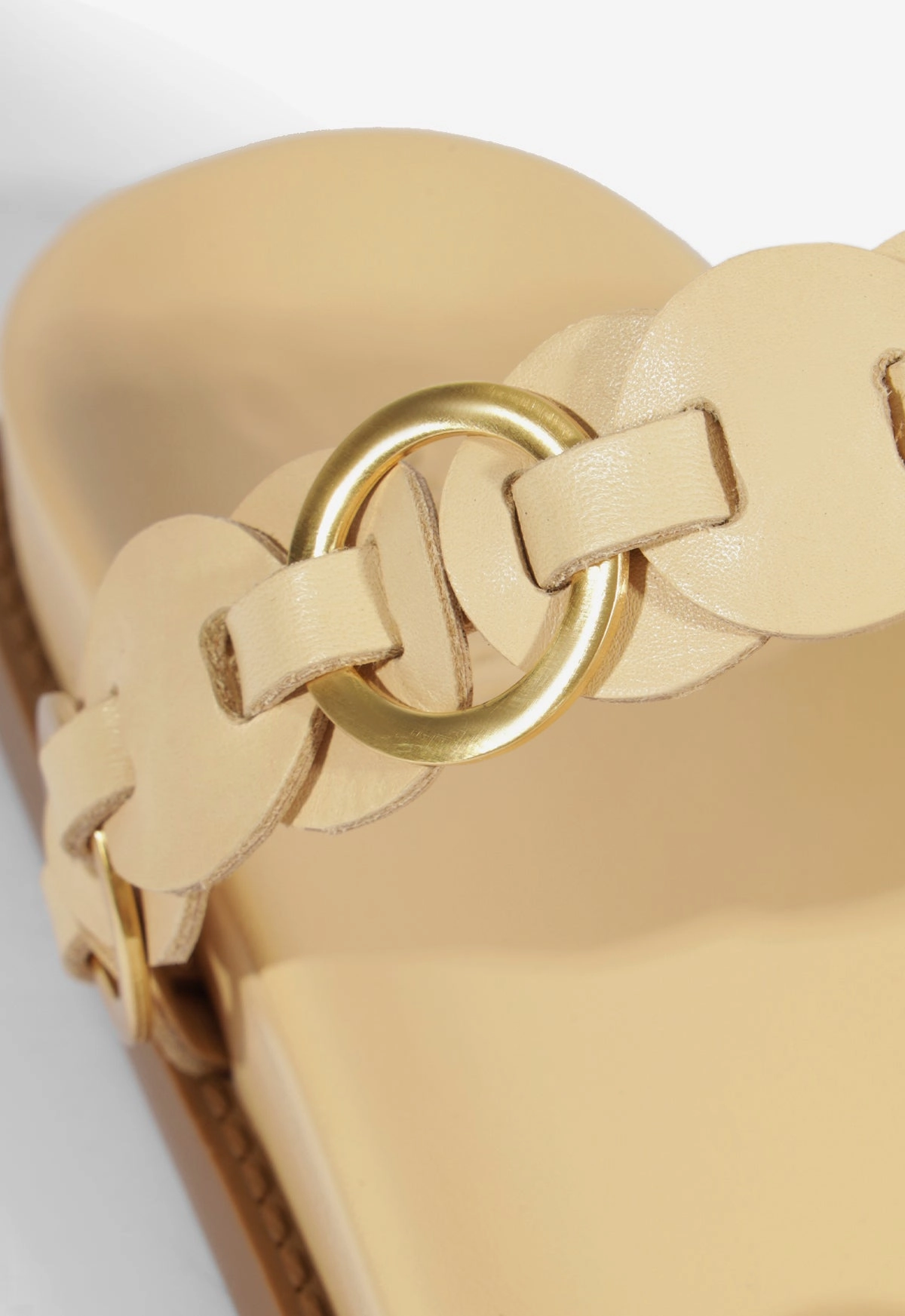 Selina Beige Leather Sporty Sandal