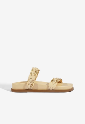 Selina Beige Leather Sporty Sandal