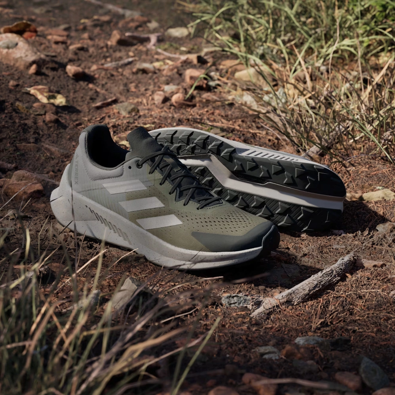 Shoes Adidas Terrex Men Adidas Terrex Soulstride Flow Trail Running Shoe Olive Strata / Wonder Beige / Charcoal