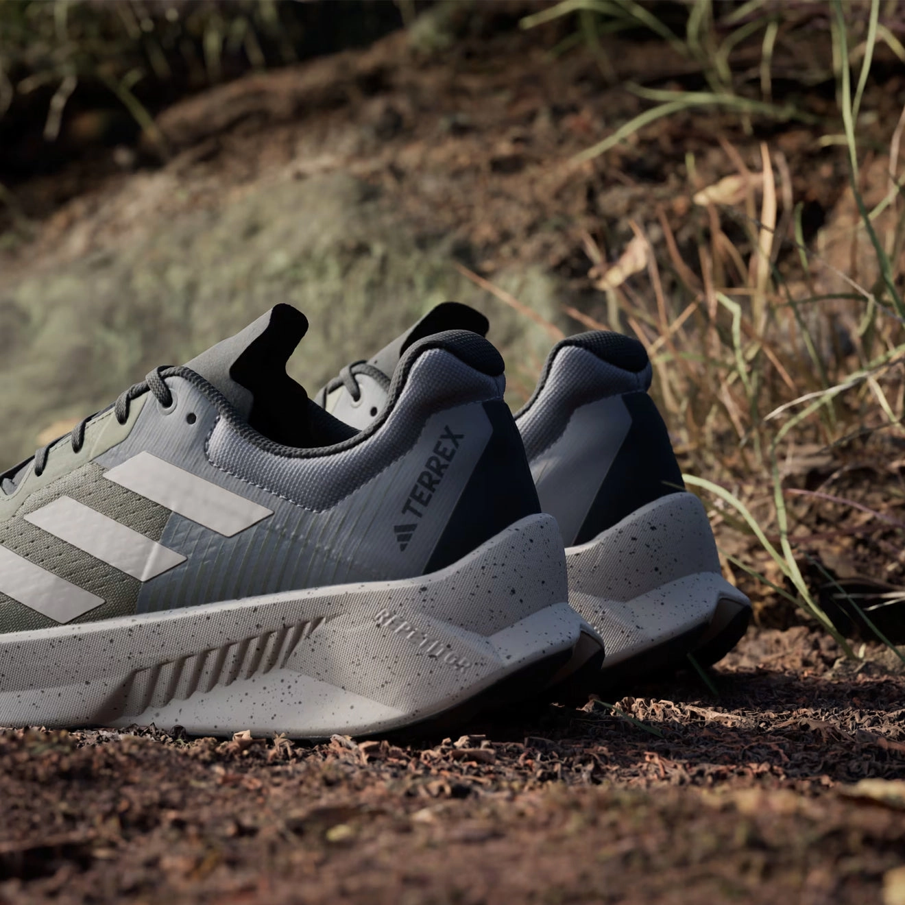 Shoes Adidas Terrex Men Adidas Terrex Soulstride Flow Trail Running Shoe Olive Strata / Wonder Beige / Charcoal