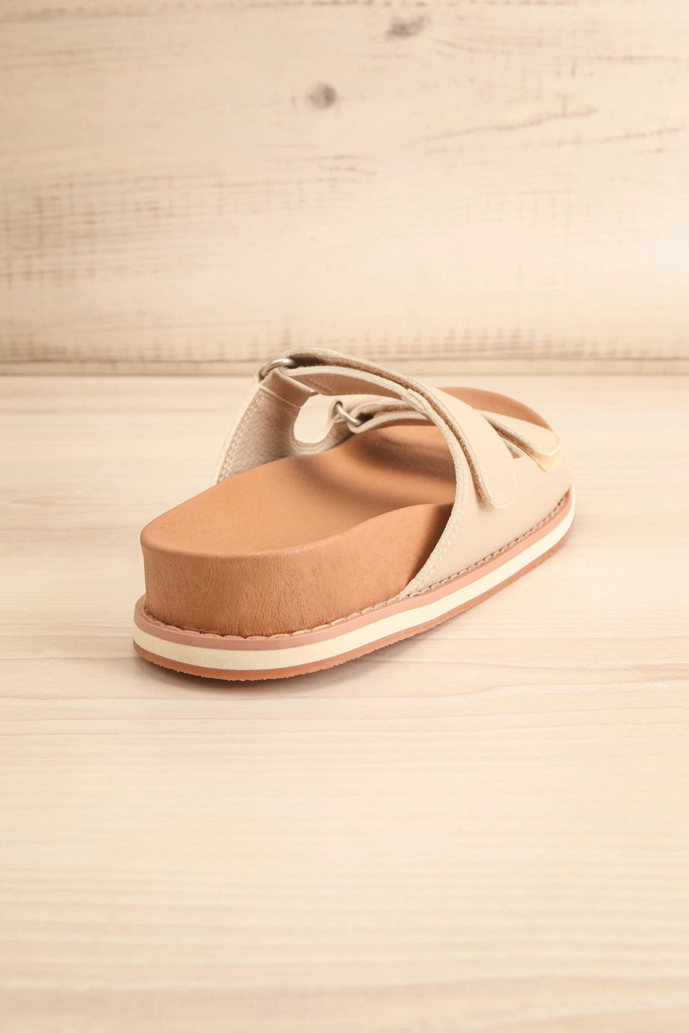 Siemna Grey | Slide Sandals w/ Velcro Straps