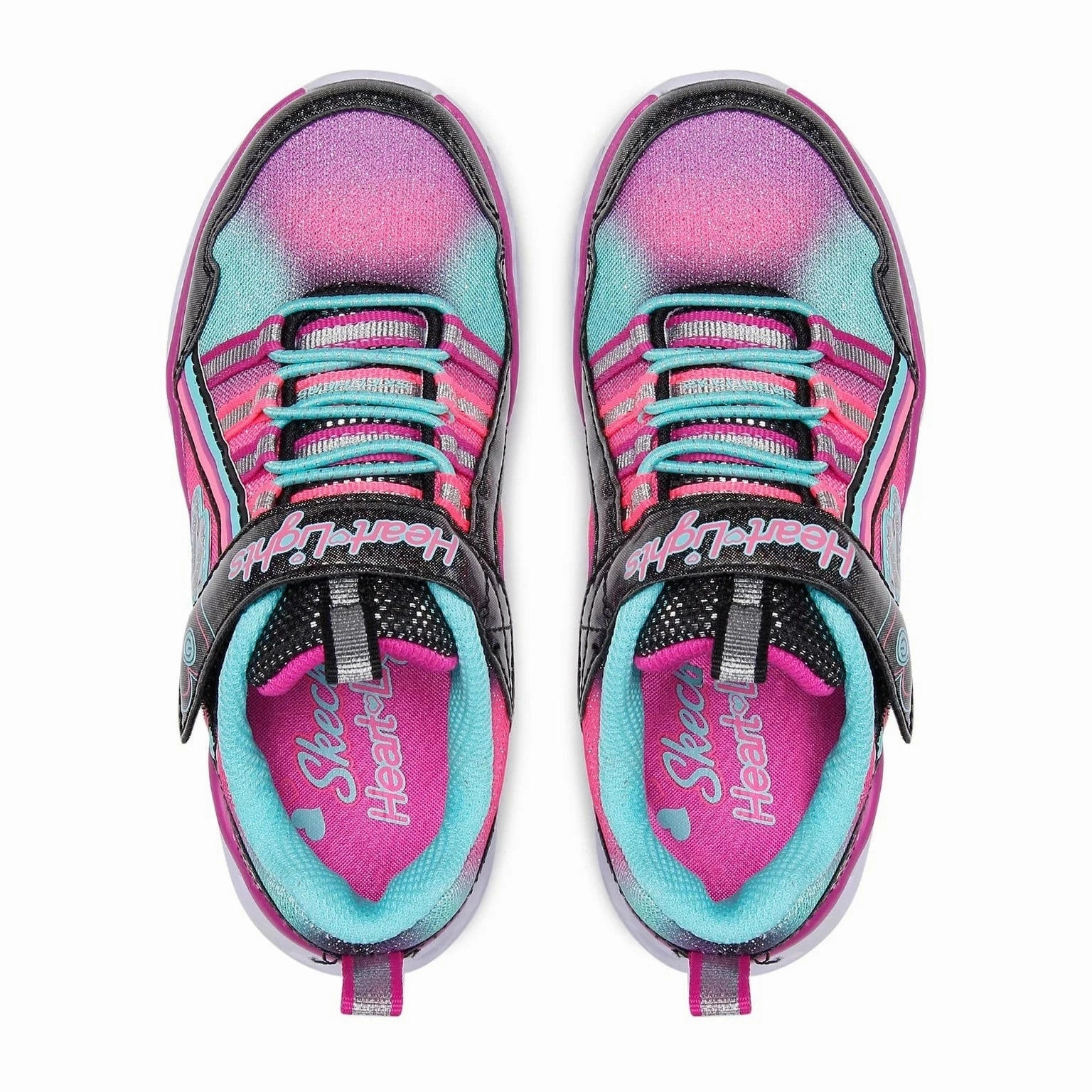 Skechers 302308L Bkmt Heart Lights Rainbow
