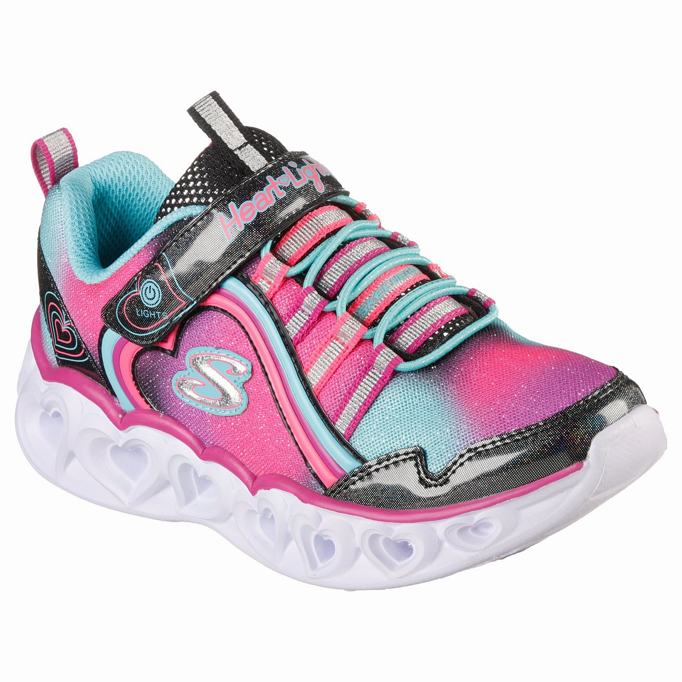 Skechers 302308L Bkmt Heart Lights Rainbow