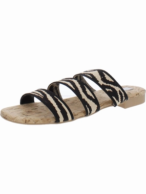 Skie Womens Tiger Print Slip On Slide Sandals