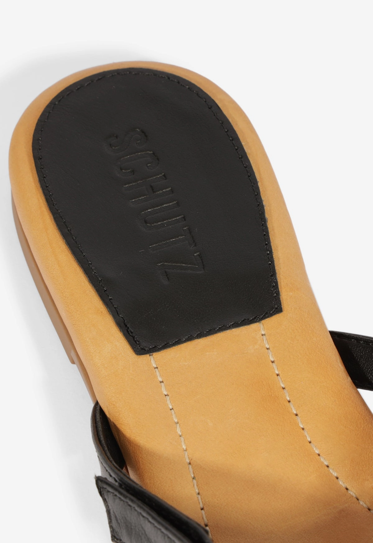 Sonia Black Leather Flat Sandal