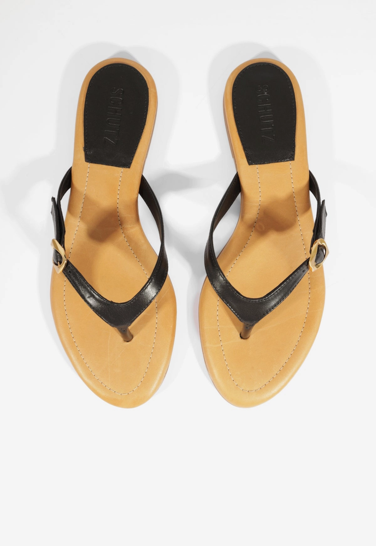 Sonia Black Leather Flat Sandal