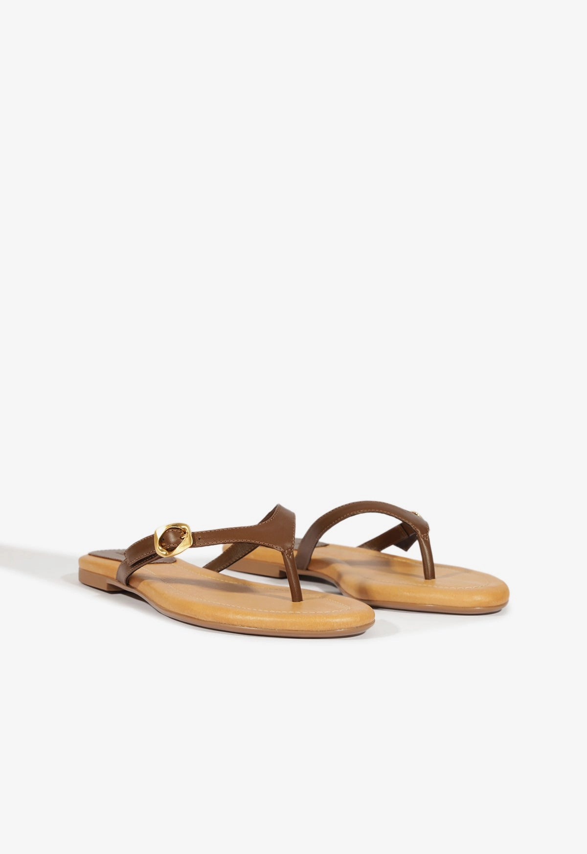 Sonia Brown Leather Flat Sandal
