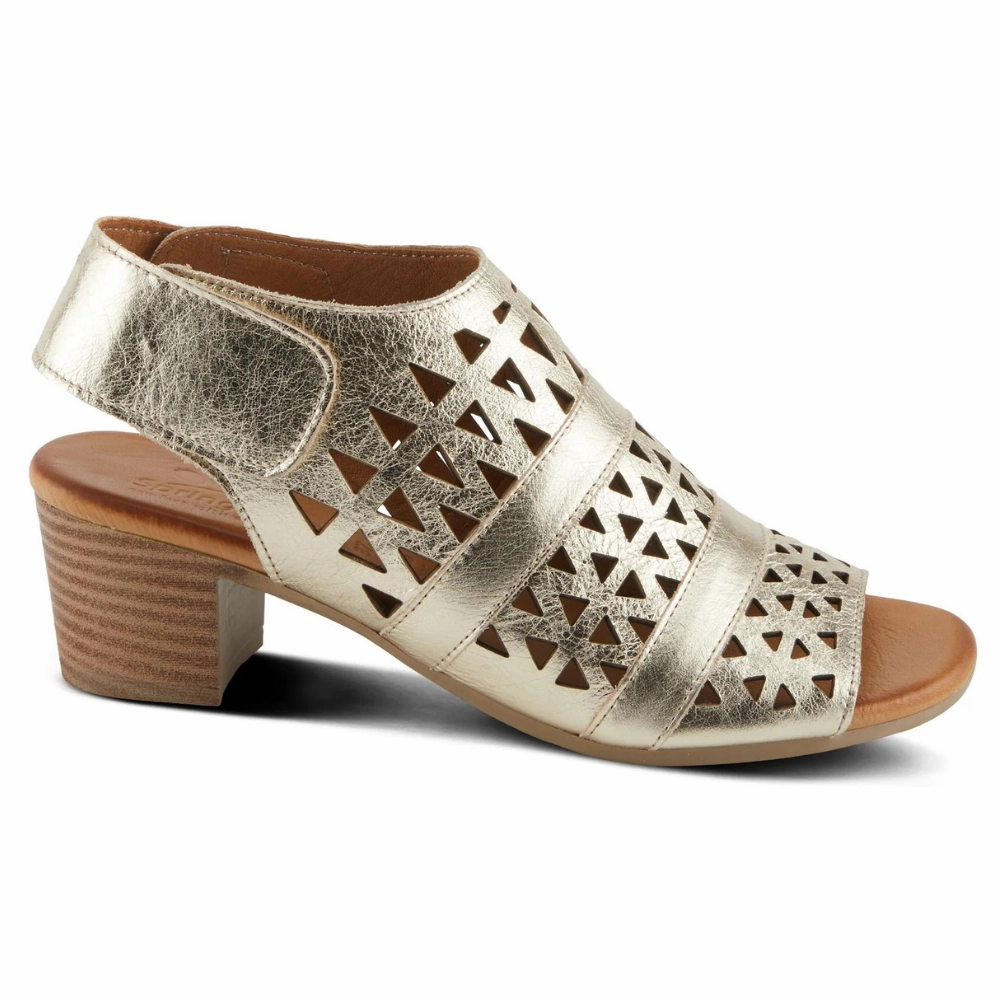 Spring Step Dorotha Gold Leather Sandal (Women's)