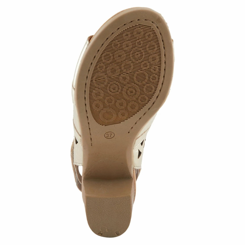 Spring Step Dorotha Gold Leather Sandal (Women's)