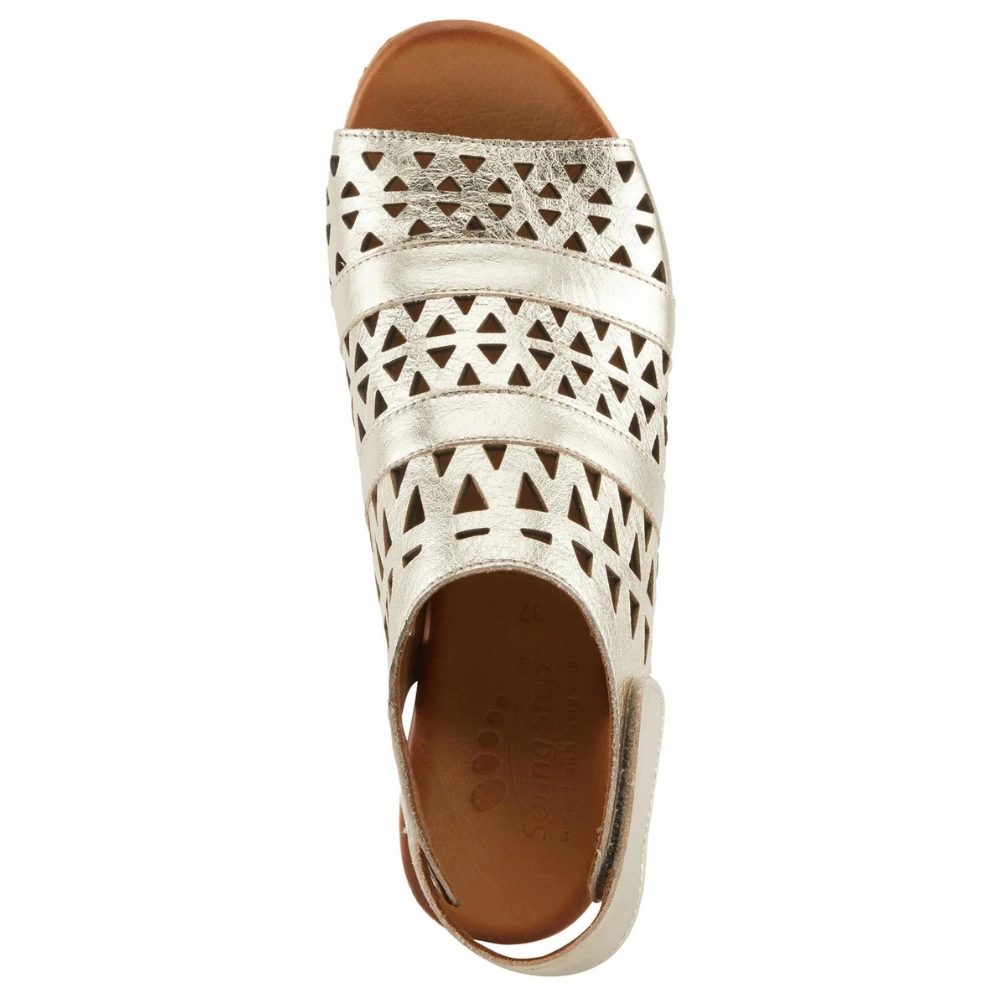 Spring Step Dorotha Gold Leather Sandal (Women's)