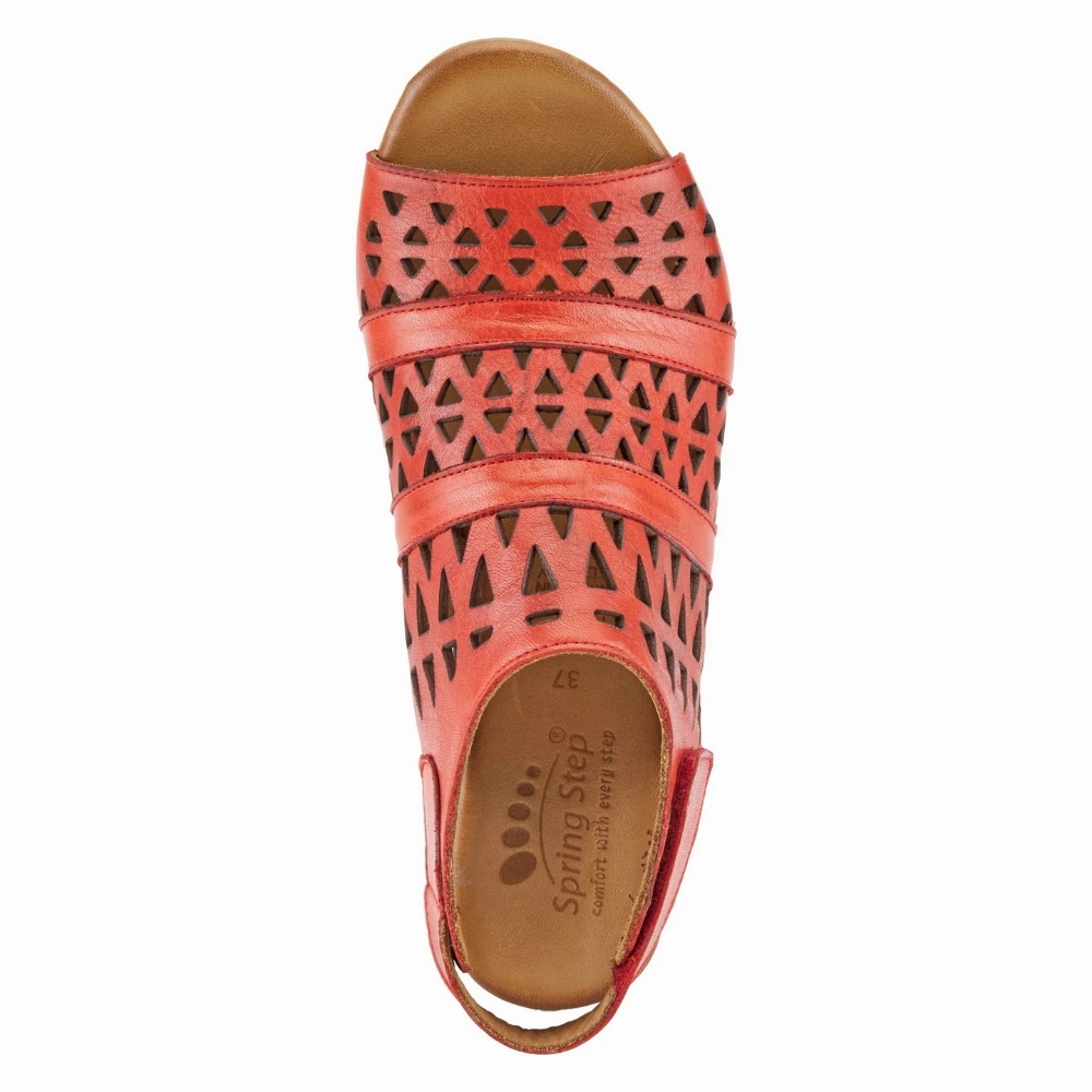 Spring Step Dorotha Red Leather Sandal (Women's)