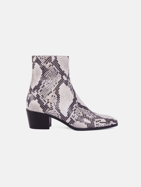 Steffy Vegan Leather Low Heeled Vegan Boots | Python