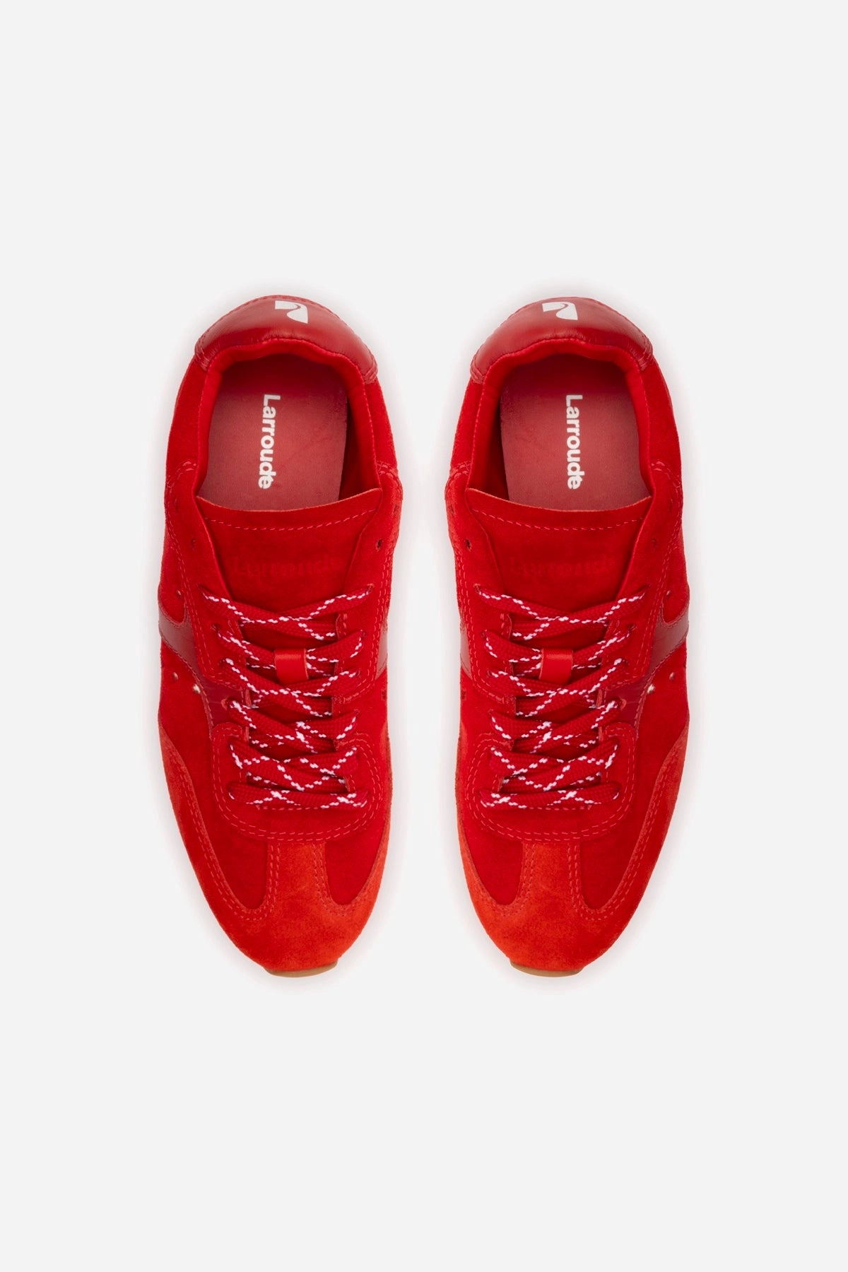 Stella Sneaker In Scarlet Suede and Blood Red Leather