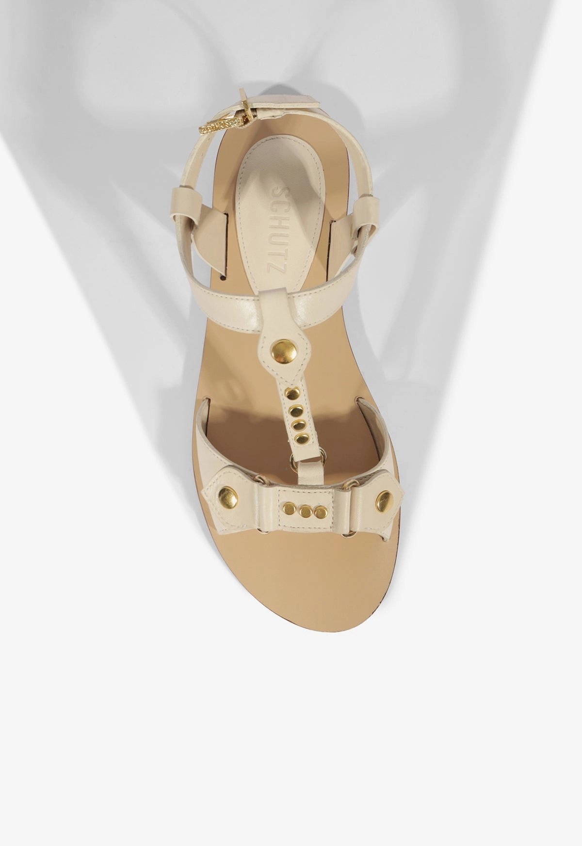Stevie White Leather Flat Sandal
