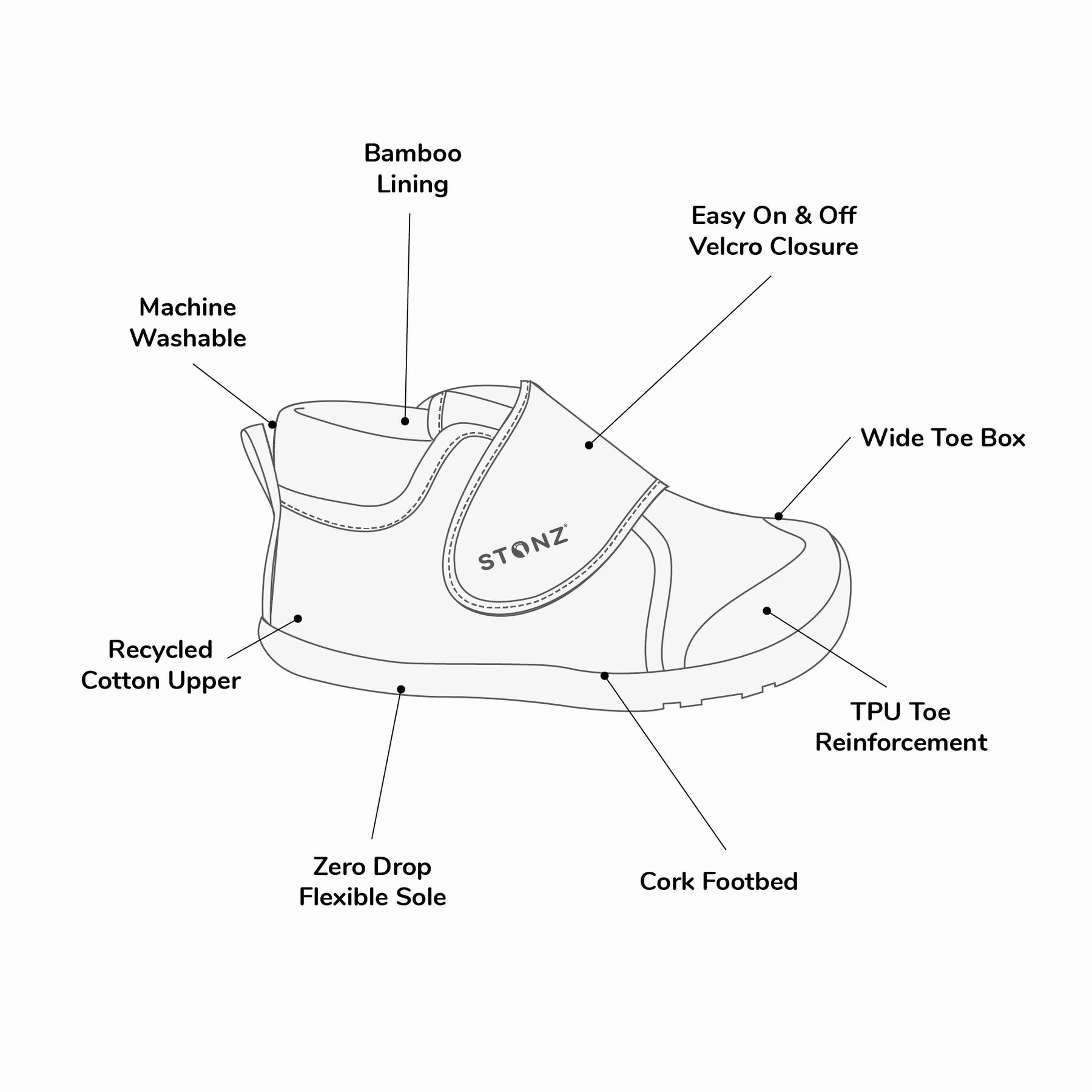 Stonz Navy Cruiser Natural Baby Shoe