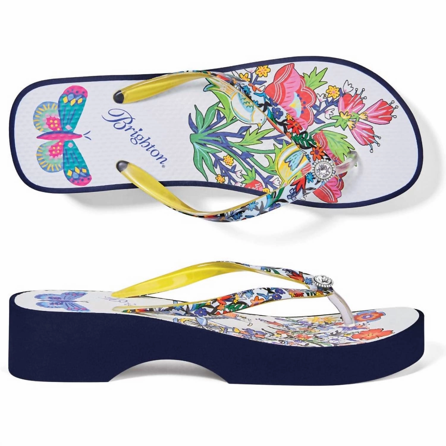 Sunny Skinny Strap Platform Flip Flops In Multi